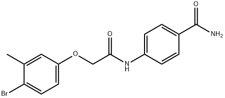 4-{[(4-bromo-3-methylphenoxy)acetyl]amino}benzamide Struktur