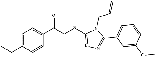 1-(4-ethylphenyl)-2-[[5-(3-methoxyphenyl)-4-prop-2-enyl-1,2,4-triazol-3-yl]sulfanyl]ethanone Struktur