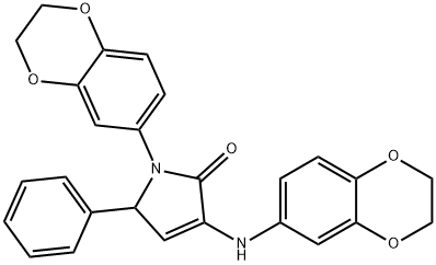 1-(2,3-dihydro-1,4-benzodioxin-6-yl)-4-(2,3-dihydro-1,4-benzodioxin-6-ylamino)-2-phenyl-2H-pyrrol-5-one Struktur