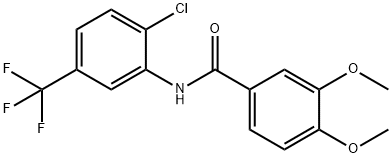 N-[2-chloro-5-(trifluoromethyl)phenyl]-3,4-dimethoxybenzamide Struktur