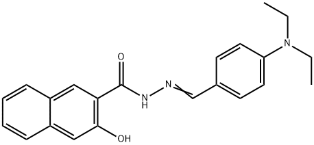 N-[(E)-[4-(diethylamino)phenyl]methylideneamino]-3-hydroxynaphthalene-2-carboxamide Struktur