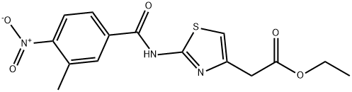 ethyl 2-[2-[(3-methyl-4-nitrobenzoyl)amino]-1,3-thiazol-4-yl]acetate Struktur