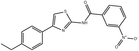 N-(4-(4-ethylphenyl)thiazol-2-yl)-3-nitrobenzamide Struktur