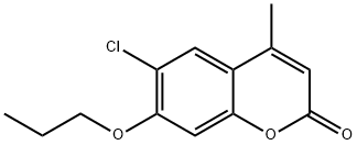 6-chloro-4-methyl-7-propoxy-2H-chromen-2-one Struktur