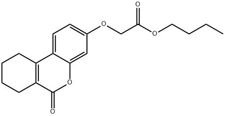 butyl 2-((6-oxo-7,8,9,10-tetrahydro-6H-benzo[c]chromen-3-yl)oxy)acetate Struktur