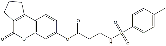 4-oxo-1,2,3,4-tetrahydrocyclopenta[c]chromen-7-yl 3-((4-methylphenyl)sulfonamido)propanoate Struktur