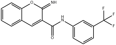 2-imino-N-[3-(trifluoromethyl)phenyl]chromene-3-carboxamide Struktur