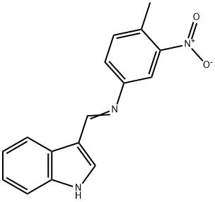 N-(1H-indol-3-ylmethylene)-4-methyl-3-nitroaniline Struktur