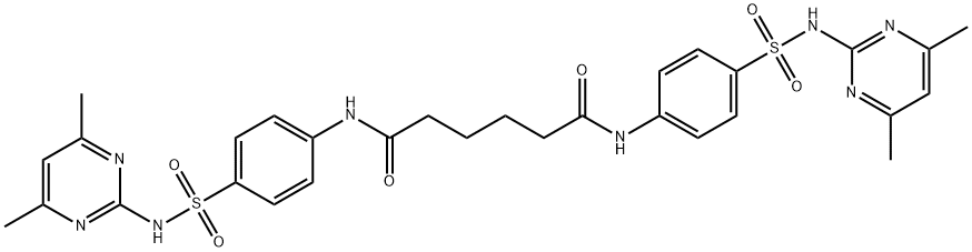 N,N'-bis(4-{[(4,6-dimethyl-2-pyrimidinyl)amino]sulfonyl}phenyl)hexanediamide Struktur