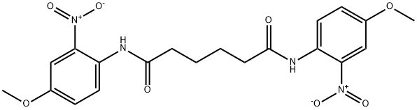 N,N'-bis(4-methoxy-2-nitrophenyl)hexanediamide Struktur