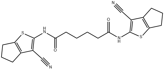 N,N'-bis(3-cyano-5,6-dihydro-4H-cyclopenta[b]thien-2-yl)hexanediamide Struktur