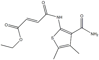 ethyl 4-{[3-(aminocarbonyl)-4,5-dimethyl-2-thienyl]amino}-4-oxo-2-butenoate Struktur