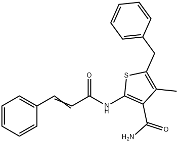 5-benzyl-2-(cinnamoylamino)-4-methyl-3-thiophenecarboxamide Struktur