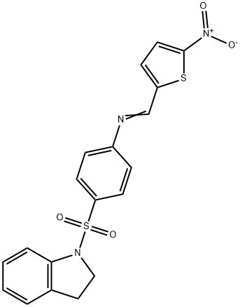 4-(2,3-dihydro-1H-indol-1-ylsulfonyl)-N-[(5-nitro-2-thienyl)methylene]aniline Struktur