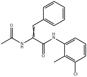 2-(acetylamino)-N-(3-chloro-2-methylphenyl)-3-phenylacrylamide Struktur