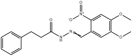 N'-(4,5-dimethoxy-2-nitrobenzylidene)-3-phenylpropanohydrazide Struktur