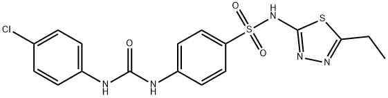 4-({[(4-chlorophenyl)amino]carbonyl}amino)-N-(5-ethyl-1,3,4-thiadiazol-2-yl)benzenesulfonamide Struktur