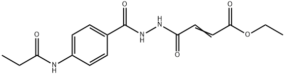 ethyl 4-oxo-4-{2-[4-(propionylamino)benzoyl]hydrazino}-2-butenoate Struktur