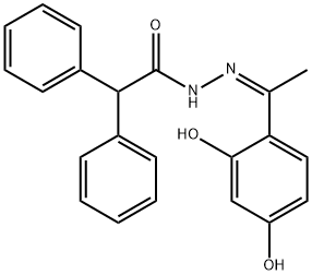 N'-[1-(2,4-dihydroxyphenyl)ethylidene]-2,2-diphenylacetohydrazide Struktur