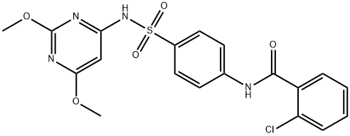 2-chloro-N-(4-(N-(2,6-dimethoxypyrimidin-4-yl)sulfamoyl)phenyl)benzamide Struktur