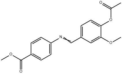 methyl 4-{[4-(acetyloxy)-3-methoxybenzylidene]amino}benzoate Struktur