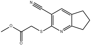 methyl [(3-cyano-6,7-dihydro-5H-cyclopenta[b]pyridin-2-yl)sulfanyl]acetate Struktur