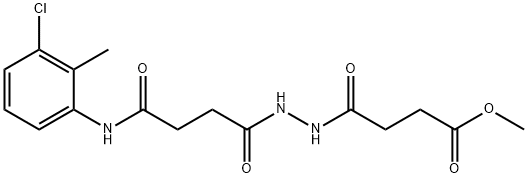 methyl 4-(2-{4-[(3-chloro-2-methylphenyl)amino]-4-oxobutanoyl}hydrazino)-4-oxobutanoate Struktur