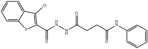 4-{2-[(3-chloro-1-benzothien-2-yl)carbonyl]hydrazino}-4-oxo-N-phenylbutanamide Struktur