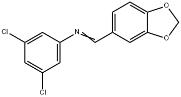 N-(1,3-benzodioxol-5-ylmethylene)-3,5-dichloroaniline Struktur