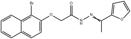 2-[(1-bromo-2-naphthyl)oxy]-N'-[1-(2-furyl)ethylidene]acetohydrazide Struktur