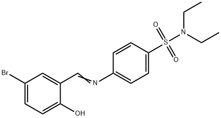 4-[(5-bromo-2-hydroxybenzylidene)amino]-N,N-diethylbenzenesulfonamide Struktur