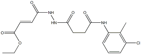 ethyl 4-(2-{4-[(3-chloro-2-methylphenyl)amino]-4-oxobutanoyl}hydrazino)-4-oxo-2-butenoate Struktur