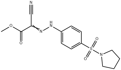 methyl cyano{[4-(1-pyrrolidinylsulfonyl)phenyl]hydrazono}acetate Struktur