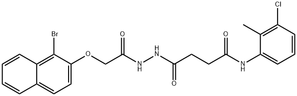 4-(2-{[(1-bromo-2-naphthyl)oxy]acetyl}hydrazino)-N-(3-chloro-2-methylphenyl)-4-oxobutanamide Struktur