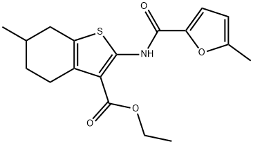 ethyl 6-methyl-2-[(5-methylfuran-2-carbonyl)amino]-4,5,6,7-tetrahydro-1-benzothiophene-3-carboxylate Struktur