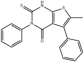 6-methyl-3,5-diphenyl-2-thioxo-2,3-dihydrothieno[2,3-d]pyrimidin-4(1H)-one Struktur