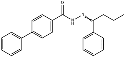 N'-(1-phenylbutylidene)-4-biphenylcarbohydrazide Struktur