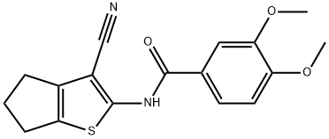 N-(3-cyano-5,6-dihydro-4H-cyclopenta[b]thiophen-2-yl)-3,4-dimethoxybenzamide Struktur