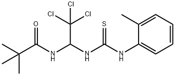 2,2-dimethyl-N-[2,2,2-trichloro-1-[(2-methylphenyl)carbamothioylamino]ethyl]propanamide Struktur