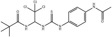 N-[1-[(4-acetamidophenyl)carbamothioylamino]-2,2,2-trichloroethyl]-2,2-dimethylpropanamide Struktur