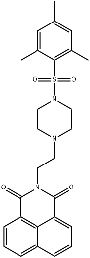 2-(2-(4-(mesitylsulfonyl)piperazin-1-yl)ethyl)-1H-benzo[de]isoquinoline-1,3(2H)-dione Struktur