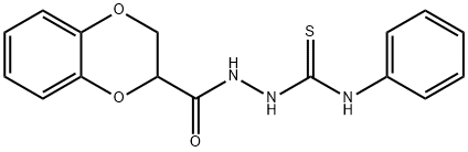 2-(2,3-dihydro-1,4-benzodioxin-2-ylcarbonyl)-N-phenylhydrazinecarbothioamide Struktur