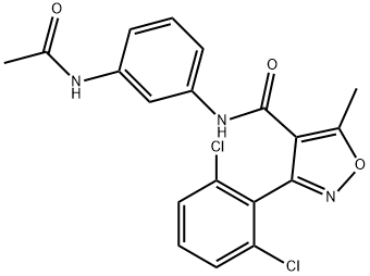 N-(3-acetamidophenyl)-3-(2,6-dichlorophenyl)-5-methyl-1,2-oxazole-4-carboxamide Struktur