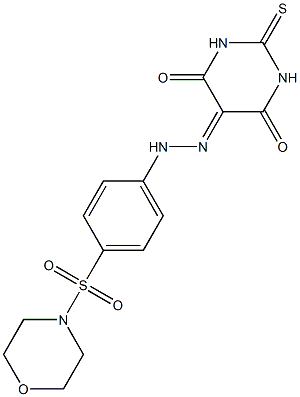 5-(2-(4-(morpholinosulfonyl)phenyl)hydrazono)-2-thioxodihydropyrimidine-4,6(1H,5H)-dione Struktur