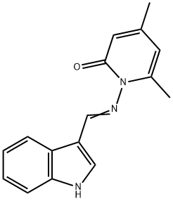 1-[(1H-indol-3-ylmethylene)amino]-4,6-dimethyl-2(1H)-pyridinone Struktur