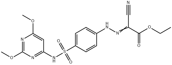 ethyl cyano[(4-{[(2,6-dimethoxy-4-pyrimidinyl)amino]sulfonyl}phenyl)hydrazono]acetate Struktur