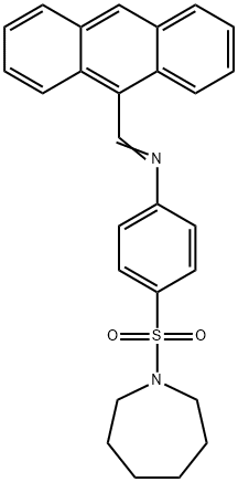 N-(9-anthrylmethylene)-4-(1-azepanylsulfonyl)aniline Struktur