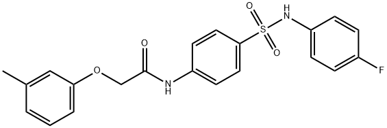 N-(4-{[(4-fluorophenyl)amino]sulfonyl}phenyl)-2-(3-methylphenoxy)acetamide Struktur