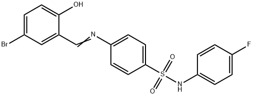 4-[(5-bromo-2-hydroxybenzylidene)amino]-N-(4-fluorophenyl)benzenesulfonamide Struktur