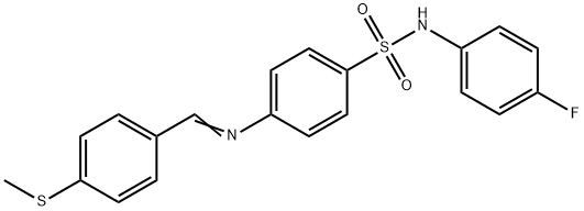 N-(4-fluorophenyl)-4-{[4-(methylsulfanyl)benzylidene]amino}benzenesulfonamide Struktur